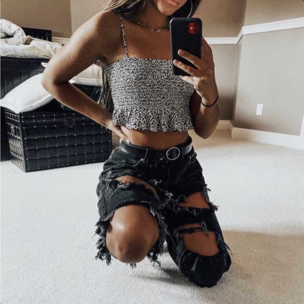 American eagle cheetah print tank top crop top